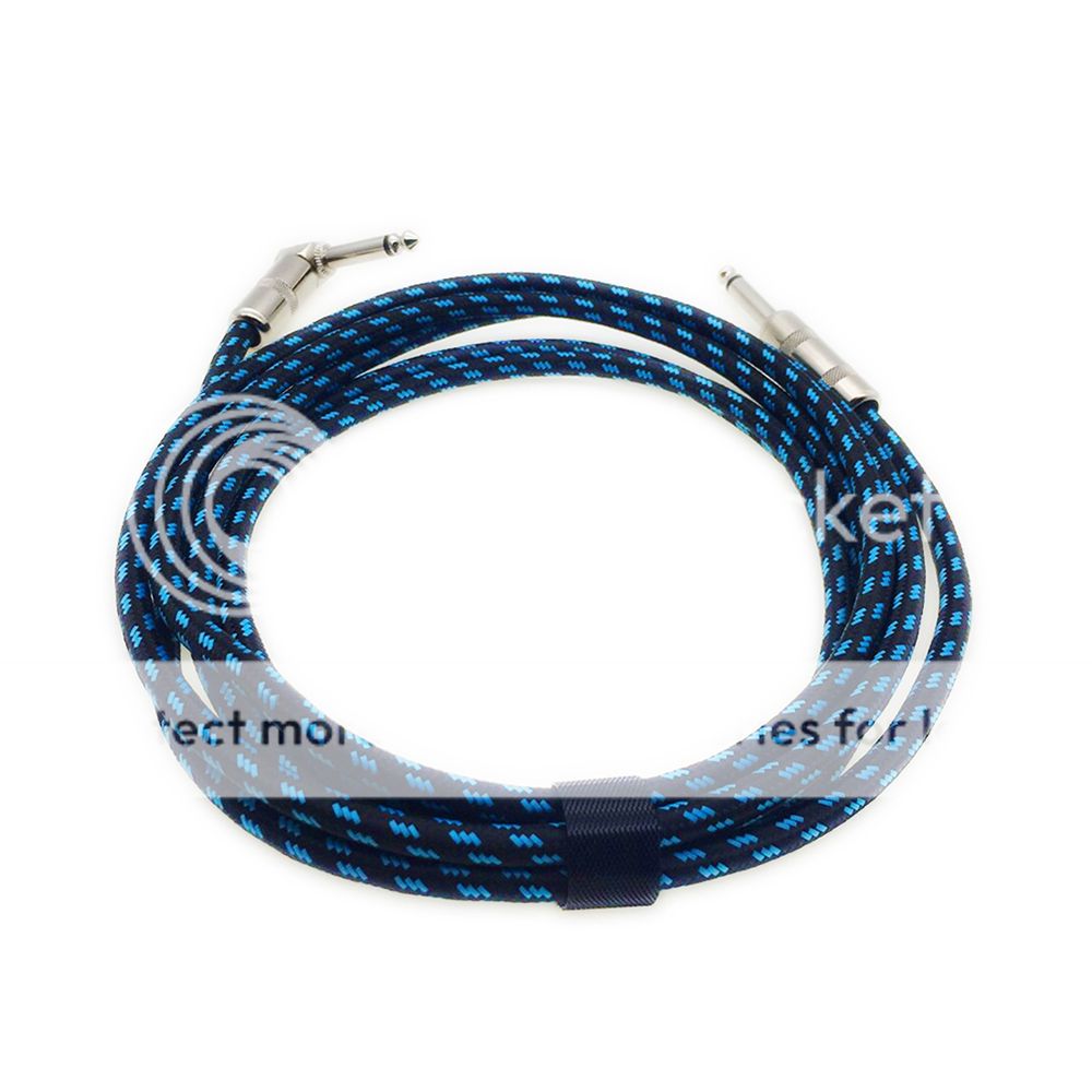 Electric Guitar Lead Cord Cable 6.35mm 1/4" Jacks For Amp Pedals